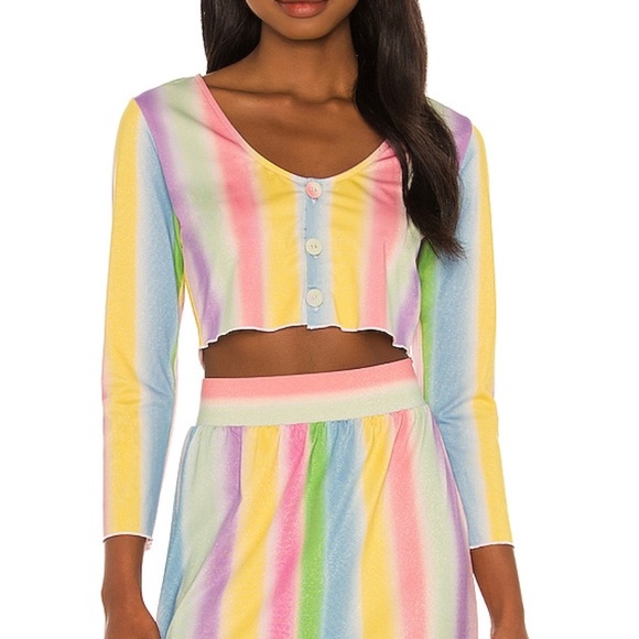 NWT Onia Layla Shimmer Crop Top - Picture 2 of 10